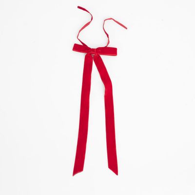 Velvet Tie On Bow Red - Set of 8 pcs