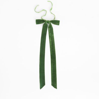 Velvet Tie On Bow Green - Set of 8 pcs