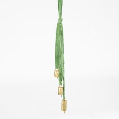 Velvet Ribbon Bell Ornament Green