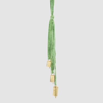 Velvet Ribbon Bell Ornament Green