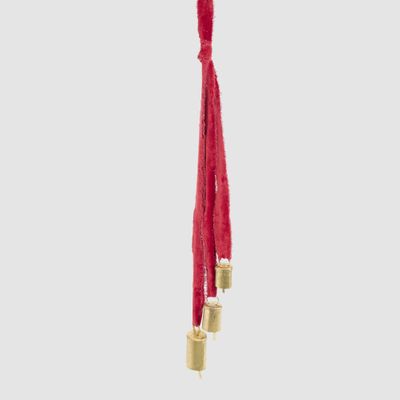Velvet Ribbon Bell Ornament Red