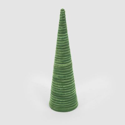 Velvet Ribbon Cone Tree Large Green