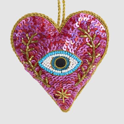 Marrek Eye Heart Sequin Heart Decoration