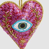 Marrek Eye Heart Sequin Heart Decoration