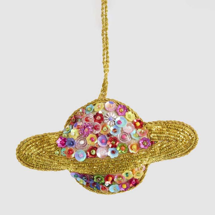 Flora Sequin Saturn Decoration