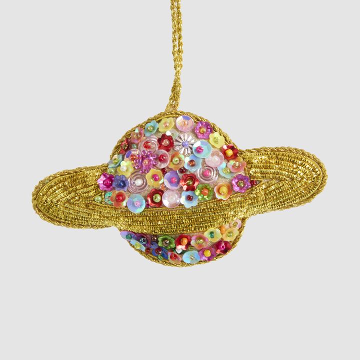Flora Sequin Saturn Decoration
