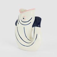 Nautical Ceramic Fish Vase Pink Lips