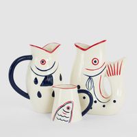 Nautical Ceramic Fish Jug Large