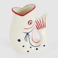 Nautical Ceramic Fish Vase Red Lips
