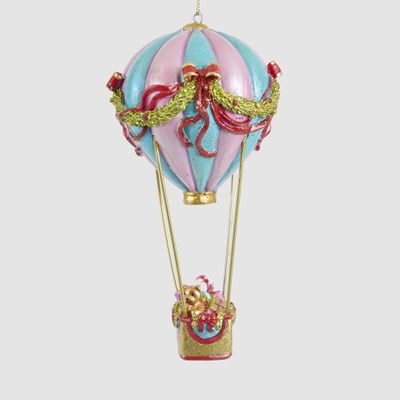 Metallic Hot Air Balloon w. Presents Decoration