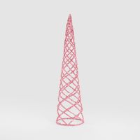 Swirling Tinsel Cone Tree Pink