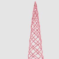 Swirling Tinsel Cone Tree Pink