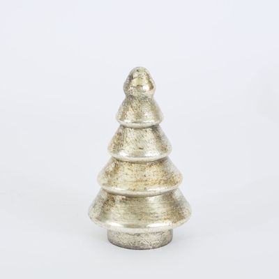 Antiqued Glass Cone Tree Small