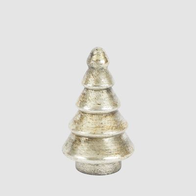 Antiqued Glass Cone Tree Small