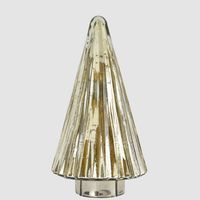 Ridged Glass Cone Tree Gold Large