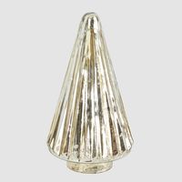 Ridged Glass Cone Tree Gold Small
