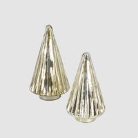 Ridged Glass Cone Tree Gold Small