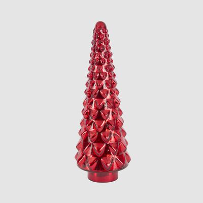 Layered Glass Cone Tree Large Red