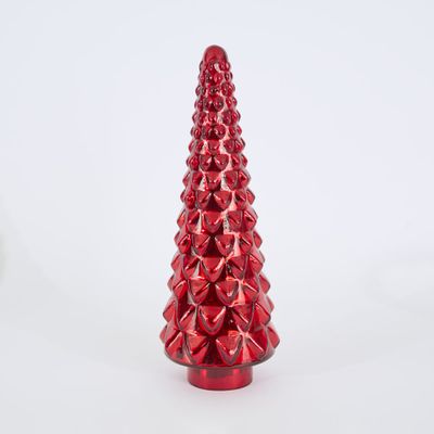 Layered Glass Cone Tree Large Red