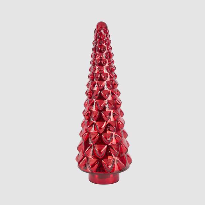 Layered Glass Cone Tree Large Red