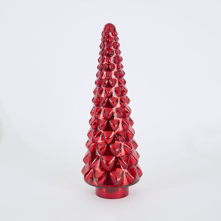 Layered Glass Cone Tree Large Red