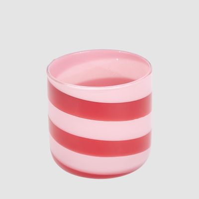 Ciao Bella Red & Pink Glass Candle Holder