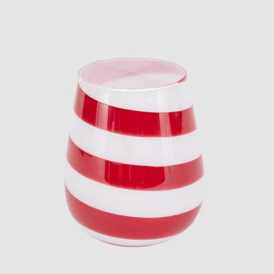 Candy Cane Stripe Glass Vessel