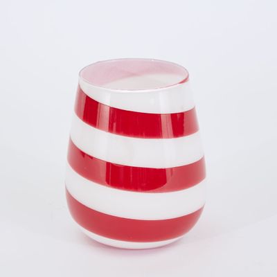 Candy Cane Stripe Glass Vessel
