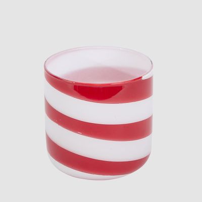 Candy Cone Stripe Glass Tealight Holder