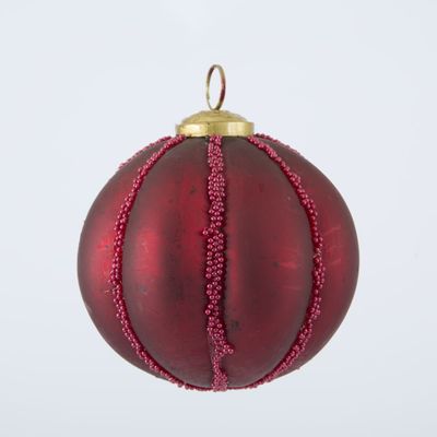 Red Glass & Fuchsia Bead Bauble
