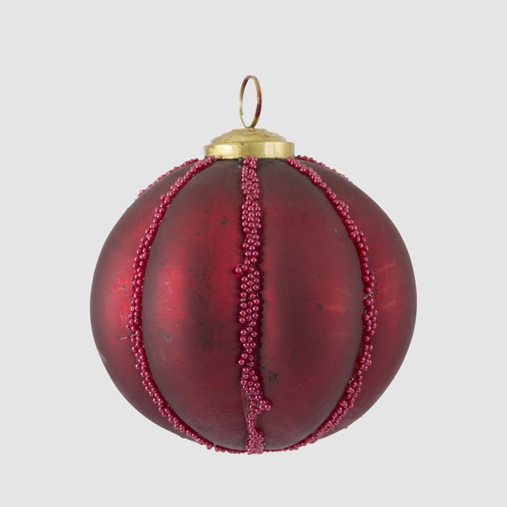 Red Glass & Fuchsia Bead Bauble