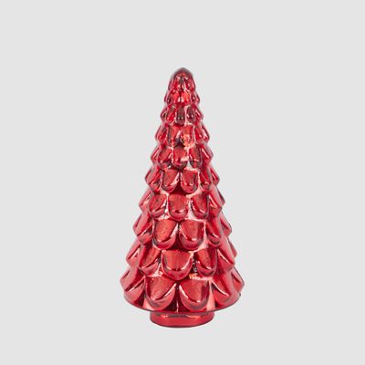 Layered Glass Cone Tree Small Red