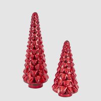 Layered Glass Cone Tree Small Red