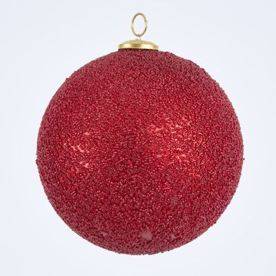 Scarlet Beaded Glass Bauble Large