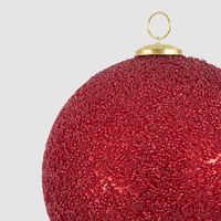 Scarlet Beaded Glass Bauble Large