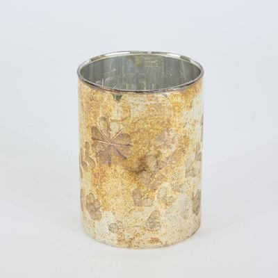 Antique Mercury Glass Candle Holder Large