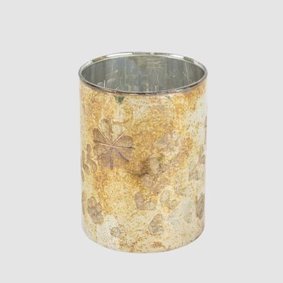 Antique Mercury Glass Candle Holder Large