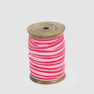 Fuchsia Velvet Ticking Ribbon 15mm x 10m