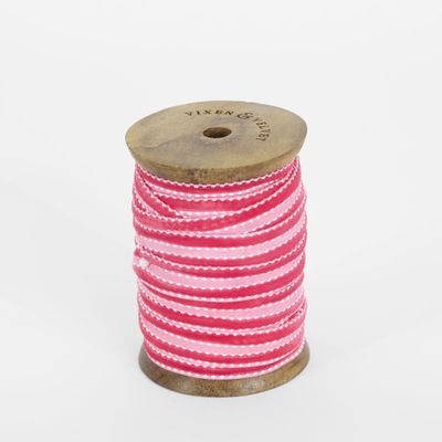 Fuchsia Velvet Ticking Ribbon 15mm x 10m