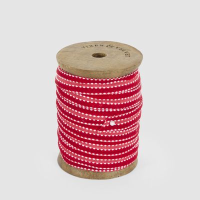 Scarlet Velvet Ticking Ribbon 15mm x 10m