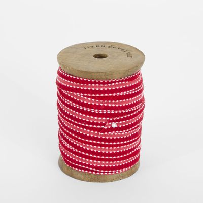 Scarlet Velvet Ticking Ribbon 15mm x 10m
