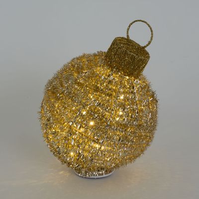 Vintage Tinsel Rotating Bauble Decoration Large