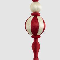 Silk Finial Red & Ivory