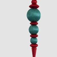 Silk Finial Red & Emerald
