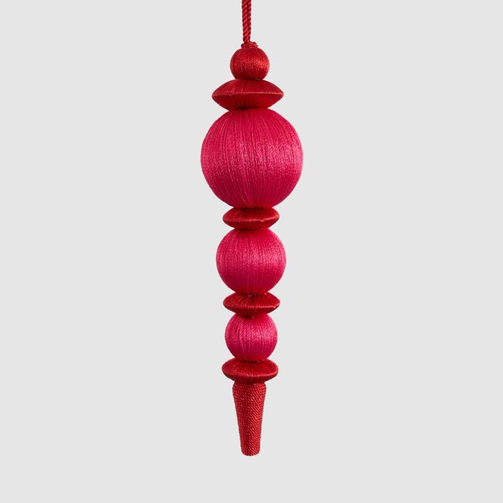 Silk Finial Red & Fuchsia