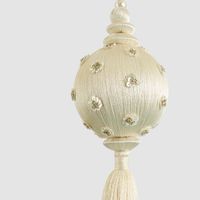 Silk Tassel Sequin Bauble Decoration Ivory