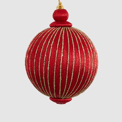 Silk Bauble with Golden Thread Red