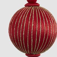 Silk Bauble with Golden Thread Red