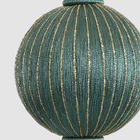 Silk Bauble with Golden Thread Green
