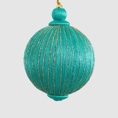 Silk Bauble with Golden Thread Turquoise